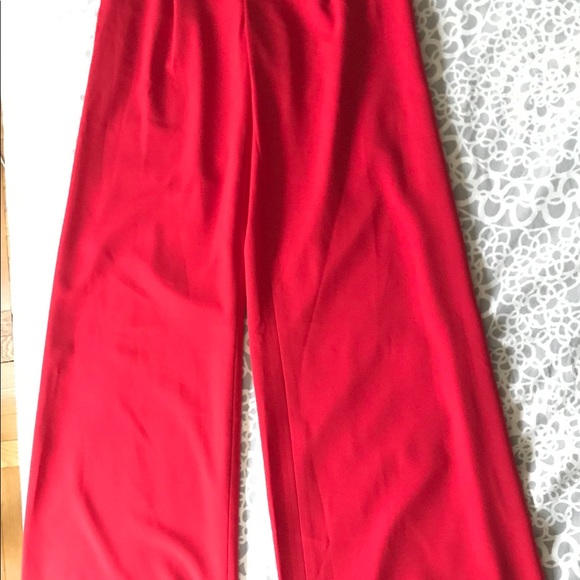 NWT Alice+Olivia High Waist Red Wide Leg Eric pant - Picture 6 of 8